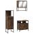Set mobilier de baie, 3 piese, stejar fumuriu, lemn prelucrat GartenMobel Dekor