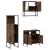 Set mobilier de baie, 3 piese, stejar fumuriu, lemn prelucrat GartenMobel Dekor