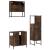 Set mobilier de baie, 3 piese, stejar fumuriu, lemn prelucrat GartenMobel Dekor