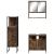 Set mobilier de baie, 3 piese, stejar fumuriu, lemn prelucrat GartenMobel Dekor