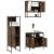 Set mobilier de baie, 3 piese, stejar fumuriu, lemn prelucrat GartenMobel Dekor