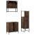 Set mobilier de baie, 3 piese, stejar fumuriu, lemn prelucrat GartenMobel Dekor