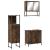 Set mobilier de baie, 3 piese, stejar fumuriu, lemn prelucrat GartenMobel Dekor