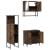 Set mobilier de baie, 3 piese, stejar fumuriu, lemn prelucrat GartenMobel Dekor