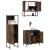 Set mobilier de baie, 3 piese, stejar fumuriu, lemn prelucrat GartenMobel Dekor