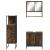 Set mobilier de baie, 3 piese, stejar fumuriu, lemn prelucrat GartenMobel Dekor