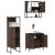 Set mobilier de baie, 3 piese, stejar maro, lemn prelucrat GartenMobel Dekor