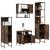 Set mobilier de baie, 4 piese, stejar fumuriu, lemn prelucrat GartenMobel Dekor