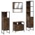 Set mobilier de baie, 4 piese, stejar fumuriu, lemn prelucrat GartenMobel Dekor