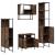 Set mobilier de baie, 4 piese, stejar fumuriu, lemn prelucrat GartenMobel Dekor