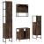 Set mobilier de baie, 4 piese, stejar fumuriu, lemn prelucrat GartenMobel Dekor