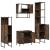 Set mobilier de baie, 4 piese, stejar fumuriu, lemn prelucrat GartenMobel Dekor