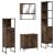 Set mobilier de baie, 4 piese, stejar fumuriu, lemn prelucrat GartenMobel Dekor