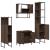 Set mobilier de baie, 4 piese, stejar maro, lemn prelucrat GartenMobel Dekor