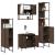 Set mobilier de baie, 4 piese, stejar maro, lemn prelucrat GartenMobel Dekor