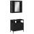 Set mobilier de baie, 2 piese, negru, lemn compozit GartenMobel Dekor