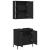 Set mobilier de baie, 2 piese, negru, lemn compozit GartenMobel Dekor