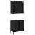 Set mobilier de baie, 2 piese, negru, lemn compozit GartenMobel Dekor