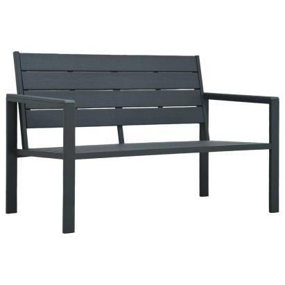 Bancă de grădină, gri, 120 cm, HDPE, aspect de lemn GartenMobel Dekor
