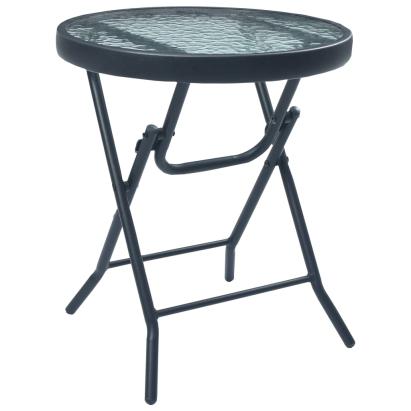 Masă de bistro, negru, 40 x 46 cm, oțel și sticlă GartenMobel Dekor