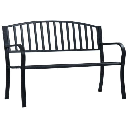 Bancă de grădină, negru, 125 cm, oțel GartenMobel Dekor