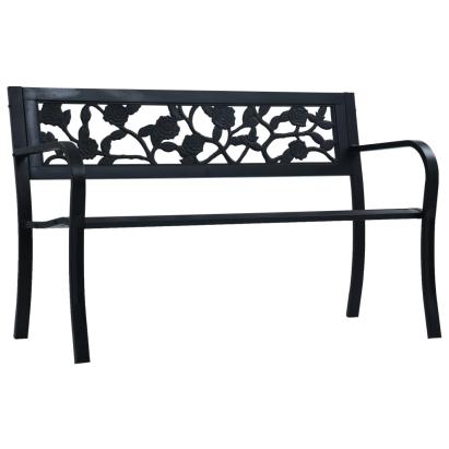 Bancă de grădină, negru, 125 cm, oțel GartenMobel Dekor