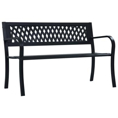 Bancă de grădină, negru, 125 cm, oțel GartenMobel Dekor