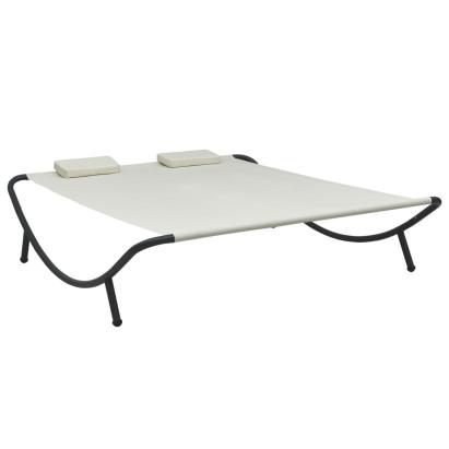 Pat șezlong de exterior, crem, material textil GartenMobel Dekor