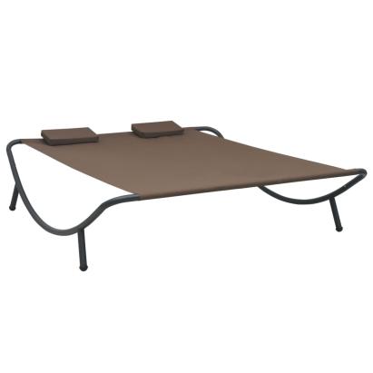 Pat șezlong de exterior, maro, material textil GartenMobel Dekor