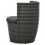 Set mobilier de bistro cu perne, 3 piese, gri, poliratan GartenMobel Dekor
