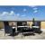 Set mobilier gradina/terasa, poliratan, negru cu perne crem, 1 masa, 2 fotolii, 1 canapea, Medi GartenVIP DiyLine