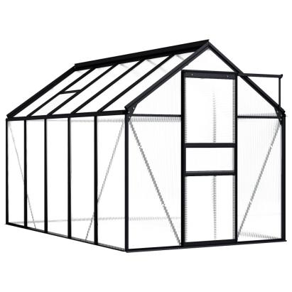 Seră, antracit, 5,89 m², aluminiu GartenMobel Dekor