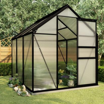 Seră cu cadru de bază, antracit, 3,61 m², aluminiu GartenMobel Dekor