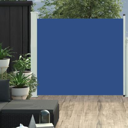 Copertină laterală retractabilă terasă, albastru, 100x300 cm GartenMobel Dekor