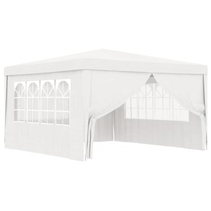 Cort de petrecere profesional cu pereți alb 4 x 4 m 90 g/m² GartenMobel Dekor