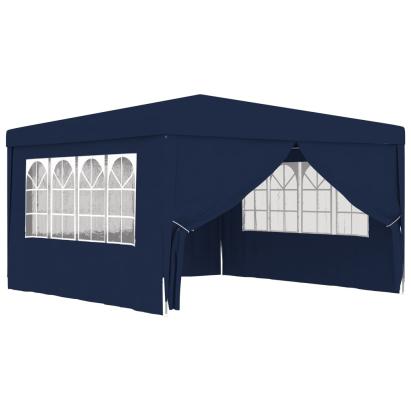 Cort de petrecere profesional cu pereți albastru 4x4 m 90 g/m² GartenMobel Dekor