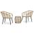 Set mobilier de bistro, 3 piese, stejar, poliratan GartenMobel Dekor