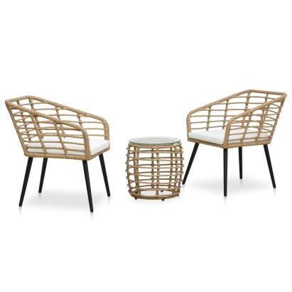 Set mobilier de bistro, 3 piese, stejar, poliratan GartenMobel Dekor