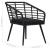 Set mobilier de bistro, 3 piese, negru, poliratan GartenMobel Dekor