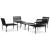 Set mobilier de grădină cu perne, 5 piese, negru, PVC GartenMobel Dekor