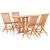 Set mobilier de exterior pliabil, 5 piese, lemn masiv de tec  GartenMobel Dekor