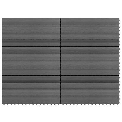 Plăci de pardoseală, 6 buc., gri, 60 x 30 cm, WPC, 1 m² GartenMobel Dekor