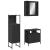 Set dulapuri de baie, 3 piese, negru, lemn prelucrat GartenMobel Dekor