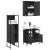 Set dulapuri de baie, 3 piese, negru, lemn prelucrat GartenMobel Dekor