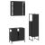 Set dulapuri de baie, 3 piese, negru, lemn prelucrat GartenMobel Dekor