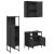Set dulapuri de baie, 3 piese, negru, lemn prelucrat GartenMobel Dekor