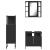 Set dulapuri de baie, 3 piese, negru, lemn prelucrat GartenMobel Dekor