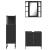 Set dulapuri de baie, 3 piese, negru, lemn prelucrat GartenMobel Dekor