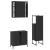 Set dulapuri de baie, 3 piese, negru, lemn prelucrat GartenMobel Dekor