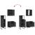 Set dulapuri de baie, 3 piese, negru, lemn prelucrat GartenMobel Dekor